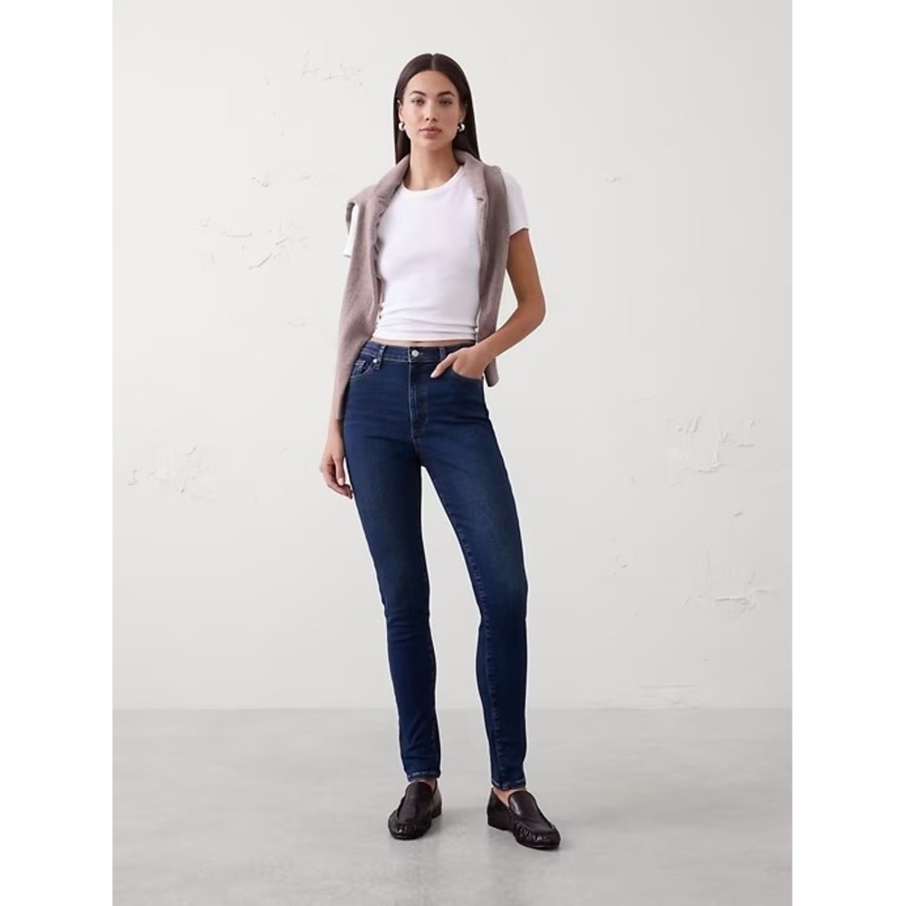 Banana Republic Skinny Fit Jeans Petite 26/2 Dark Wash Indigo Denim Stretch